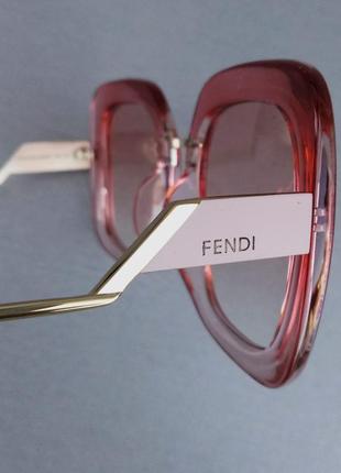 Fendi очки женские солнцезащитные большие розовые7 фото