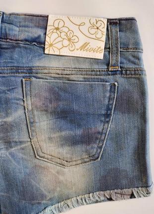 Стильные джинсовые женские шорты mivite, итальялия, р.s/m7 фото
