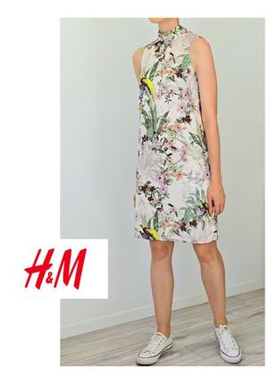 Женское платье h&m. короткое женское платье на весну-лето. платье в цветах