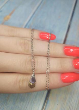 Подвеска цепочка из серебра 925 проби серебро украшения с камнями серебряная серебряный