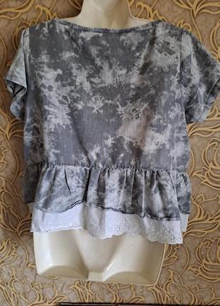 (1097)женская хлопковая блуза оверсайз lazyoaf ( англия)2 фото