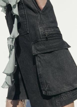 Zara шорты бермуды карго, длинные широкие шорты7 фото