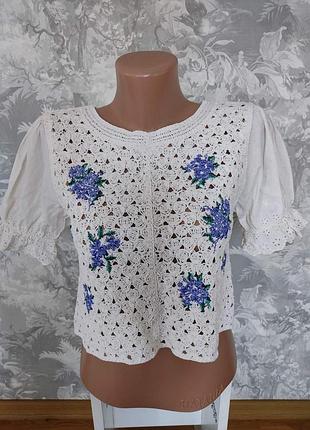 Топ с вышивкой 42-44 zara