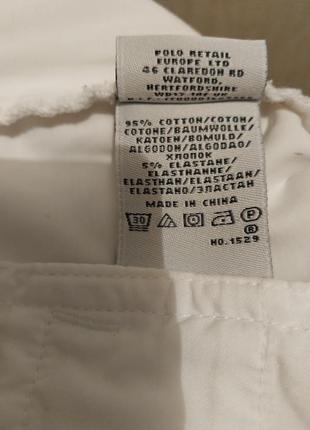Белые натуральные хлопковые брендовые шорты ralph lauren9 фото