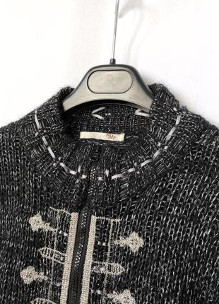 By mk кофта готок серая с серебряным блеском мохер люрекс гусарь милитари6 фото