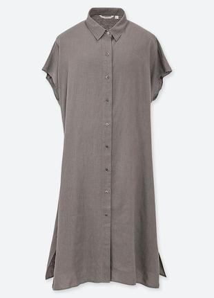 Платье рубашка из льна uniqlo раз.м