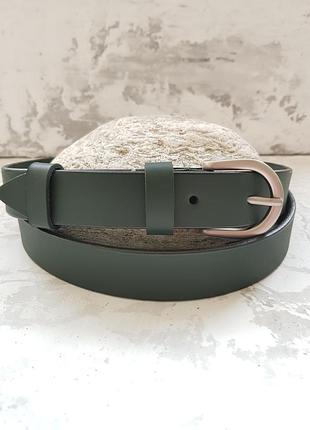 Жіночий шкіряний ремінь зеленого кольору