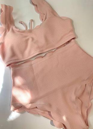 Купальник топ и высокие плавки, классный раздельный купальник топ и высокие трусики, плавки с высокой посадкой и топик