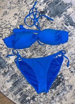 Роздільний синій купальник бра плавки swimwear електрик s