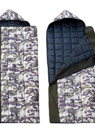 Военный спальник тактический для зсу 220 80см летний спальный мешок одеяло армейский с капюшоном3 фото