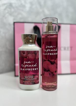 Набор спрей и лосьон для тела bath and body works sun-ripened raspberry оригинал