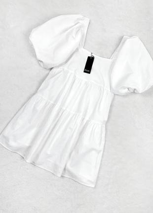 Шикарное белое платье свободного кроя2 фото