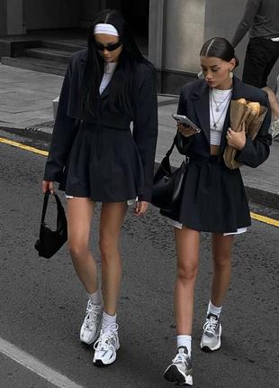 Костюм укорочений oversize піджак + спідниця