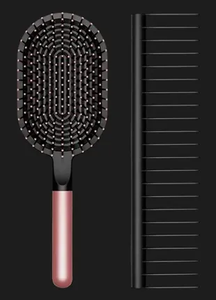 Набір щіток dyson-designed paddle brush and detangling comb rosе/black