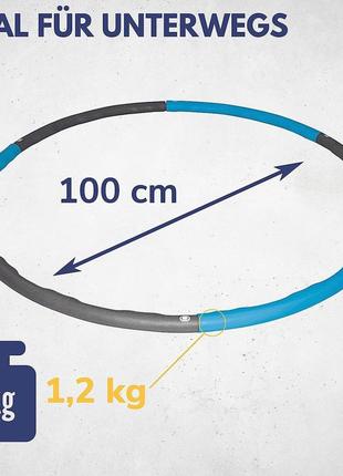 Спортивный обруч, фитнес-обруч 100 см i 6 штук i plugable i синий / антрацит i hula hoop с весом хулахуп2 фото