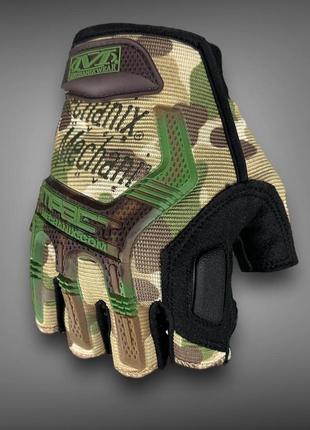 Тактичні рукавички mechanix m-pact мультикам, військові захисні безпалі рукавички