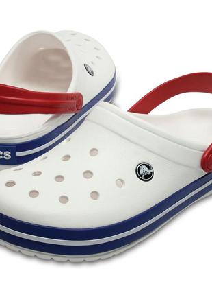 Кроксы crocs crocband мужские женские сабо classic white blue jean