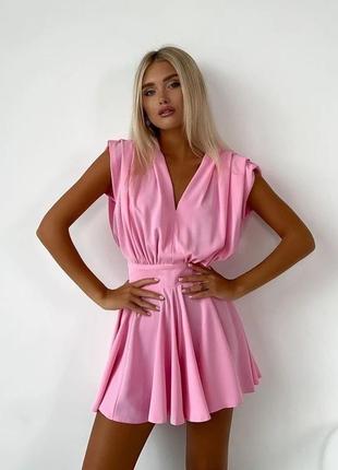 Сукня-комбінезон рожевий2 фото