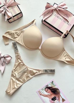 Комплект victoria’s secret набір набор стрази камни бра бюст лифчик бюстгальтер білизна вікторія сікрет з камінням белье виктория сикрет
