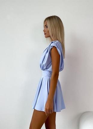 Платье-комбинезон голубой5 фото