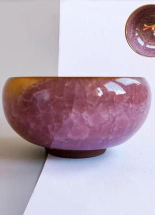 Пиала для чая кои "колотый лёд" розовая