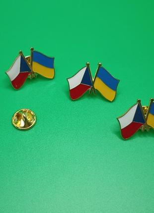 Пін, брошка, значок україна і чехія. вишуканий подарунок для іноземців2 фото