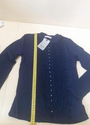 Синий школьный реглан блуза для девочки р.152 158 1646 фото