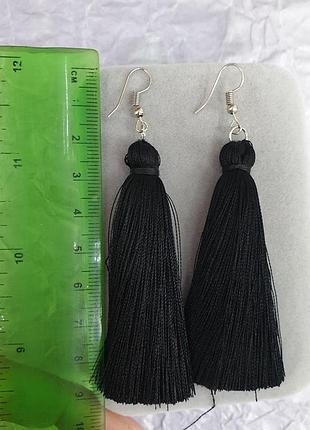 Серьги кисти кисточки черные