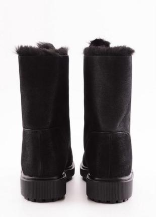 Стильные женские ботинки зимние с лентой с мехом берцы4 фото
