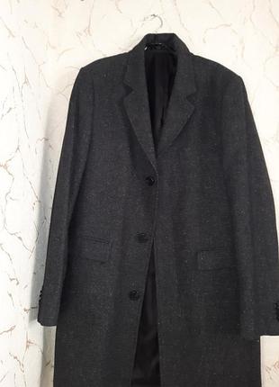 Стильное шерстяное пальто marks & spencer серое , размер 46