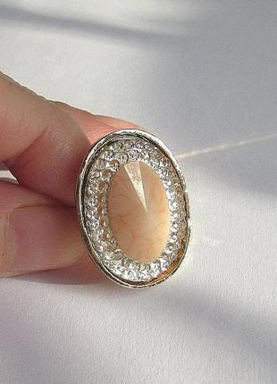 🏵нарядное кольцо персиковое, безразмерное, новое! арт.48655 фото
