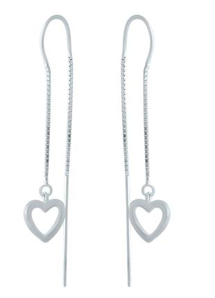 Срібні сережки без каменів (1978207)