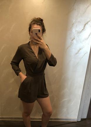 Стильный ромпер / комбинезон хаки от topshop