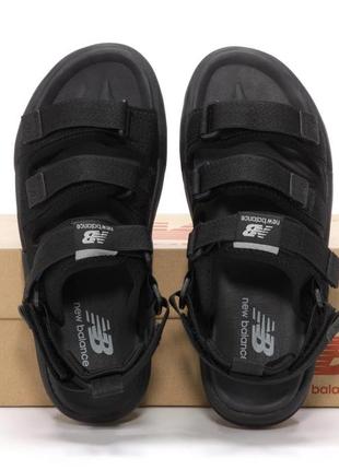 New balance sandals black, сандалии мужские черные, мужественные летние сандалии5 фото