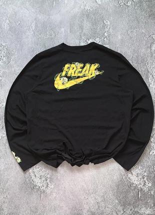 Nike freak найк л размер футболка длинный рукав лонгслив свитшот большое лого с цветочками