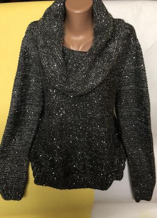 Шикарный свитер с пайетками и мохером
