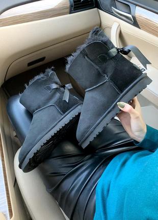 Теплые зимние ugg bailey mini black с мехом овчины /осень/зима/весна😍5 фото