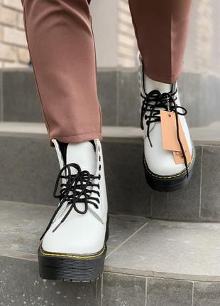 Стильные меховые ботинки dr.martens jadon в белом цвете /осень/зима/весна😍6 фото