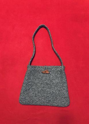 Ручная работа серая сумка через плечо из шерсти