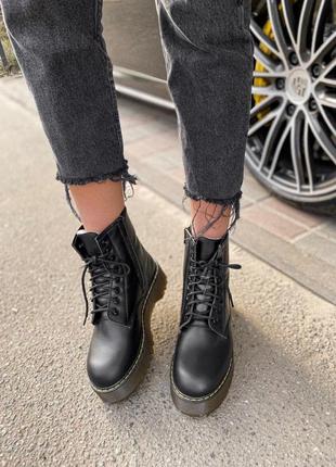 Шикарные ботинки на платформе dr. martens high с теплым мехом /осень/зима/весна😍6 фото