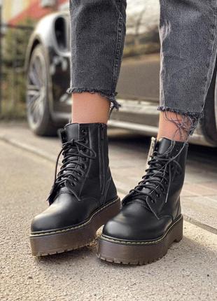 Шикарные ботинки на платформе dr. martens high с теплым мехом /осень/зима/весна😍7 фото