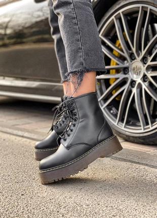 Шикарные ботинки на платформе dr. martens high с теплым мехом /осень/зима/весна😍1 фото