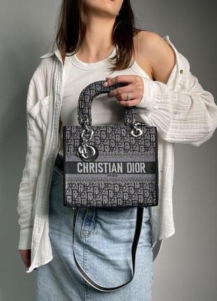 Сумка у стилі christian dior lady d-lite blacak