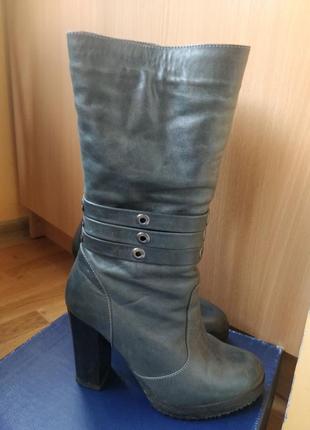 Зимові сірі чоботи (чоботи зимові) 35