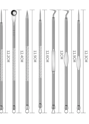 Набор инструментов для чистки пор и удаления угрей (9 штук, черный)