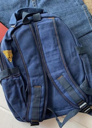 Рюкзак ранец gold be текстильный брезентовый синий2 фото