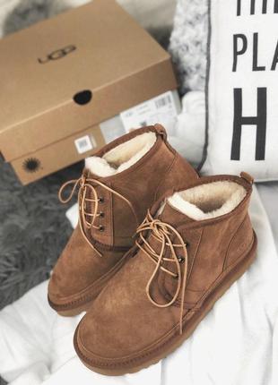 Теплі і стильні хутряні чоботи ugg neumel brown /осінь/зима/весна😍