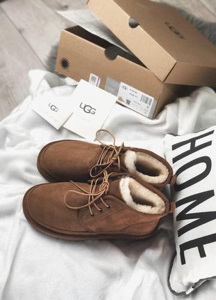 Теплые и стильные меховые ботинки ugg neumel brown /осень/зима/весна😍7 фото
