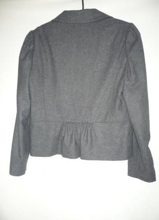 Женский серый пиджак, классика, шерсть р.144 фото