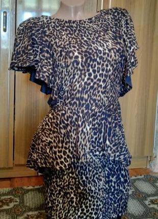 Платье с баской леопард4 фото